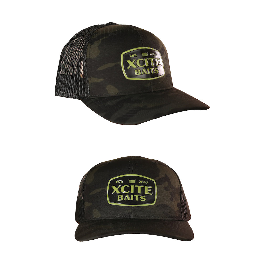 Xcite Baits Black Camo Patch Hat